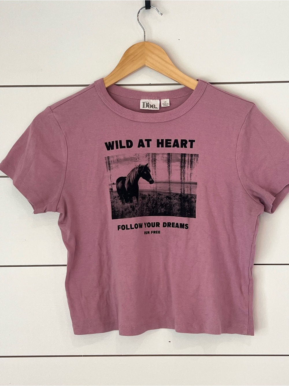 Doe Wild At Heart Pink Crop Tee
